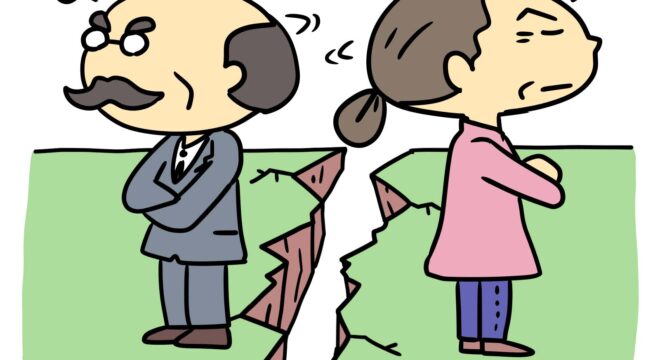 熟年離婚する夫婦