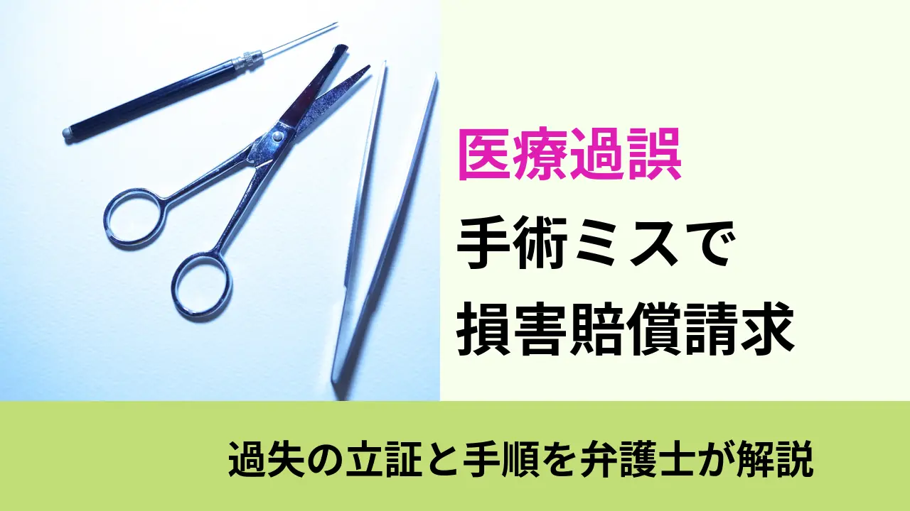 医療過誤, 過失の立証と手順を弁護士が解説, 手術ミスで 損害賠償請求